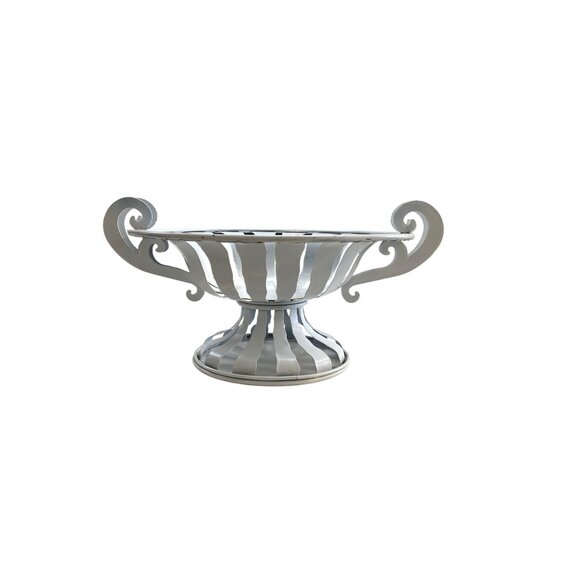 Decorative White Metal Fruit Bowl Urn - Picture 2 of 8